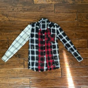 Street Style Paint Splatter Multicolor Flannel